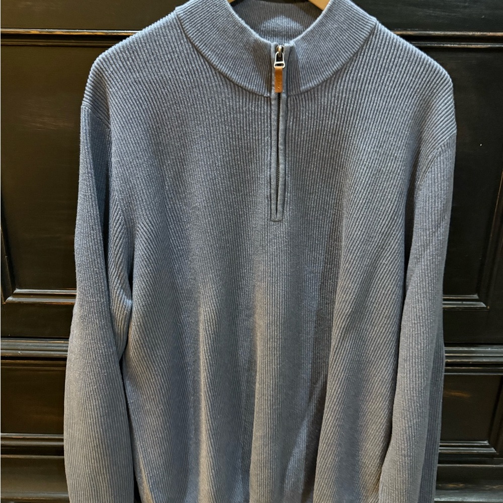 Nordstrom Men's Steel Blue Zip-Up Sweater